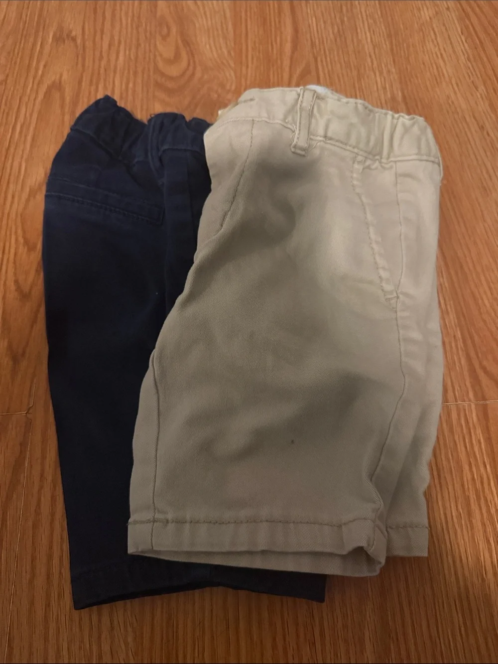 Size 4 Kids Elastic Waist Chino Shorts - Navy and Khaki